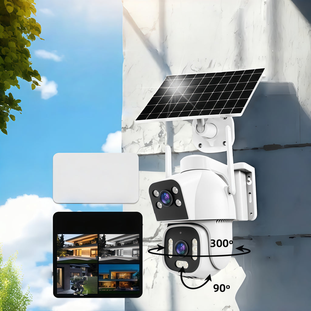 Solar Dual-Lens 4G Outdoor Security Camera with Night Vision