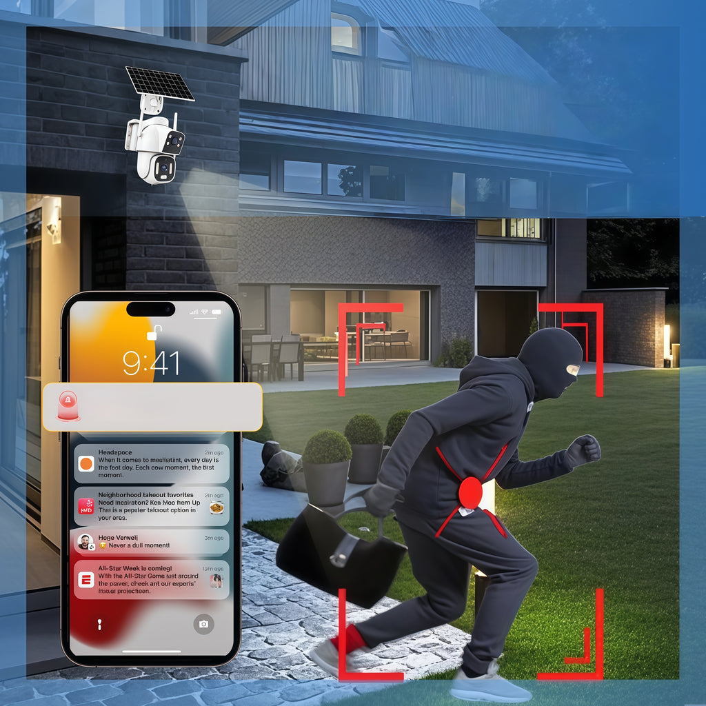 Solar Dual-Lens 4G Outdoor Security Camera with Night Vision