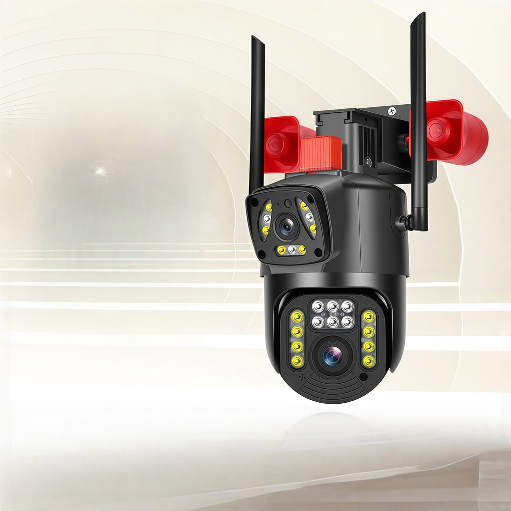 Outdoor Dual-Lens 3MP Black Security Camera