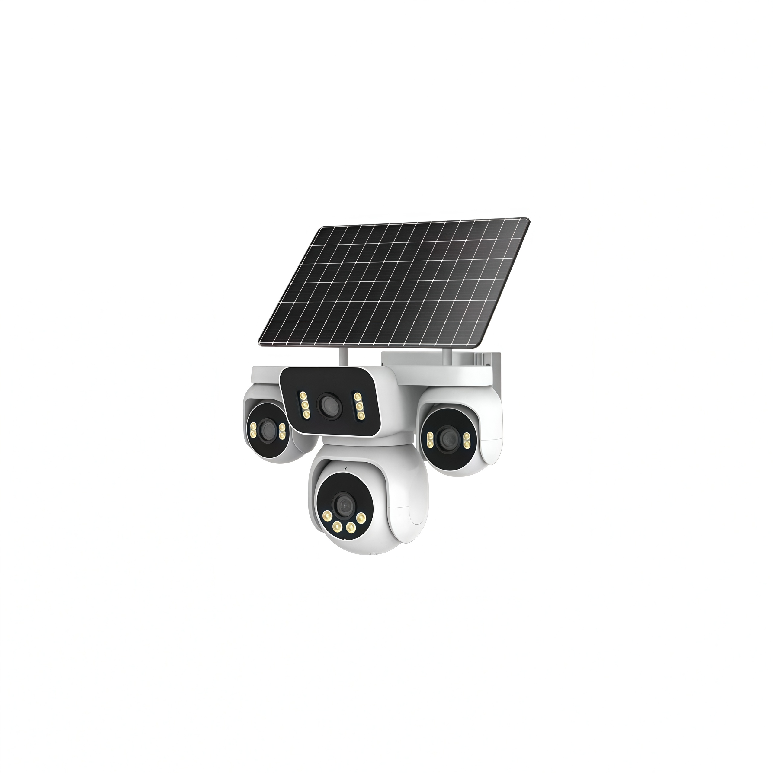 Solar 4G AOV Quad-View Outdoor Security Camera with 360° Full Coverage