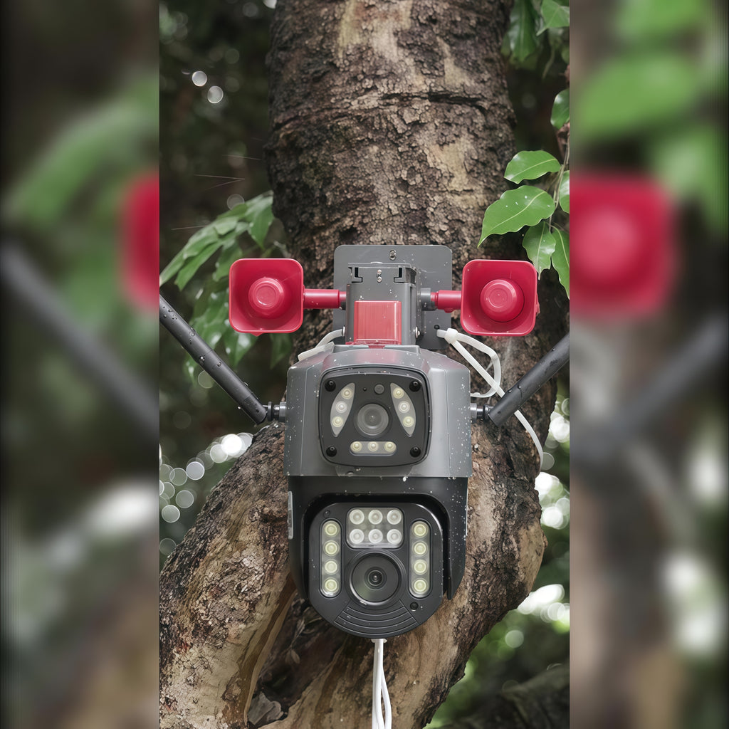 Outdoor Dual-Lens 3MP Black Security Camera