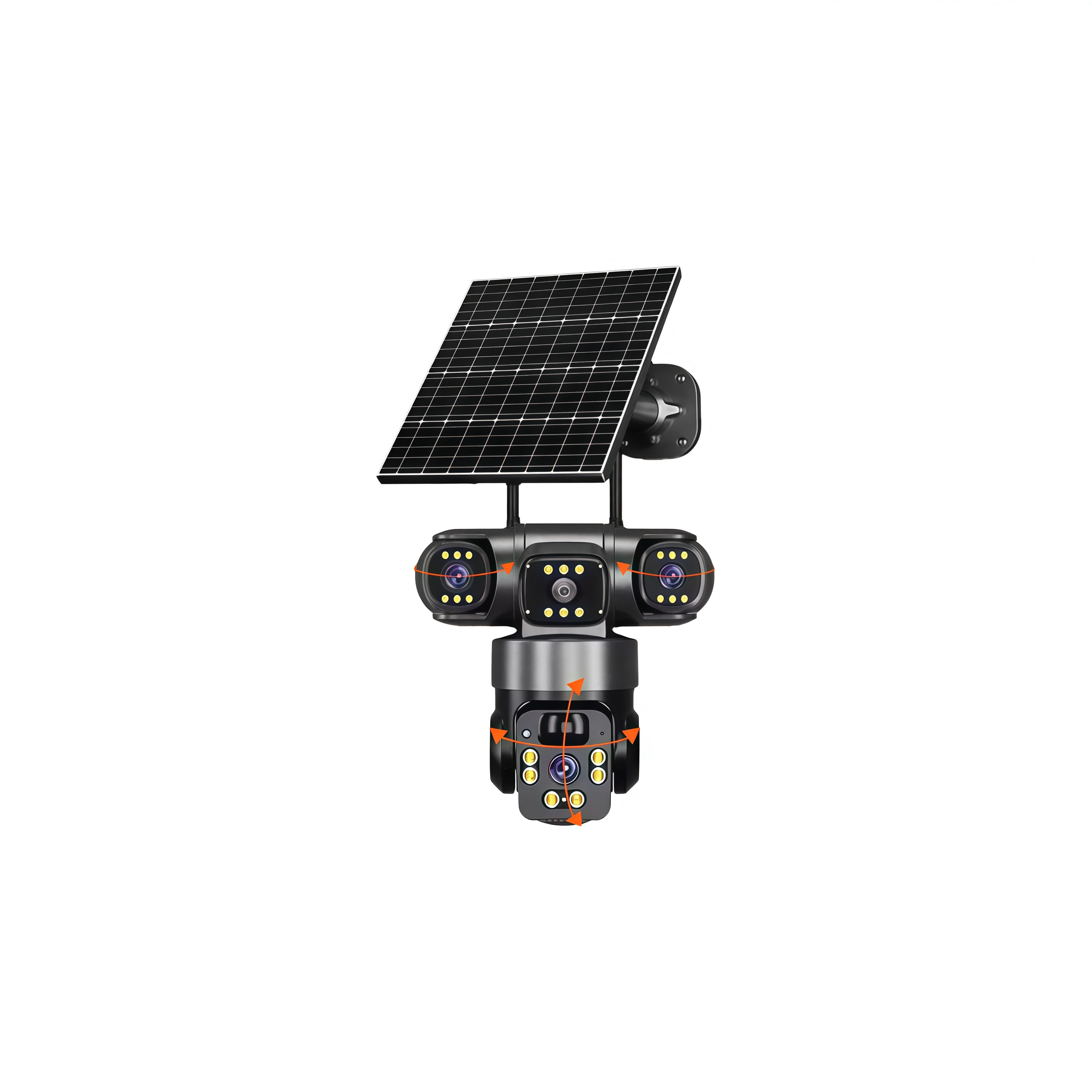 Solar 4G Triple-Lens Outdoor Security Camera with Night Vision
